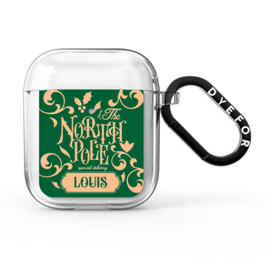 Personalised Green North Pole AirPods Case