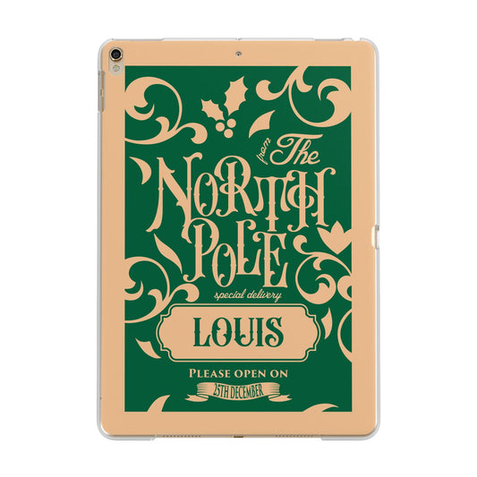 Personalised Green North Pole Apple iPad Gold Case