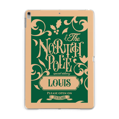 Personalised Green North Pole Apple iPad Silver Case