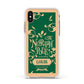 Personalised Green North Pole Apple iPhone Xs Impact Case White Edge on Gold Phone
