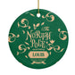 Personalised Green North Pole Circle Decoration Back Image