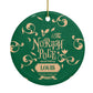 Personalised Green North Pole Circle Decoration Back Image