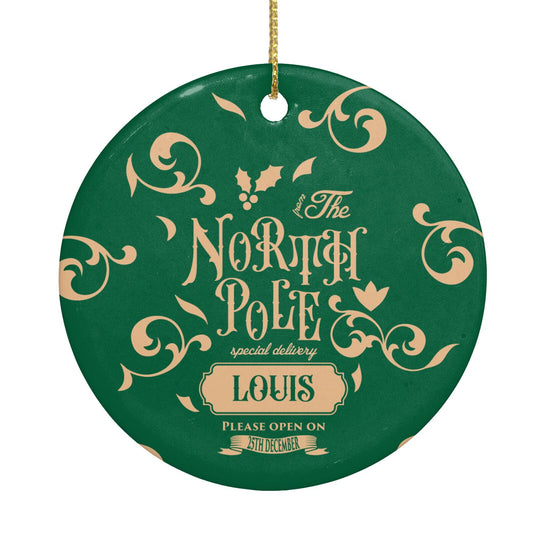 Personalised Green North Pole Circle Decoration