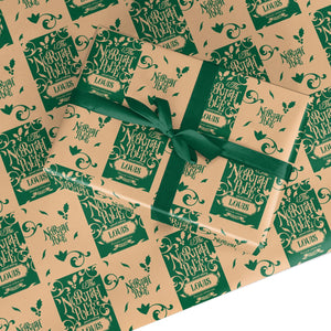 Personalised Green North Pole Wrapping Paper