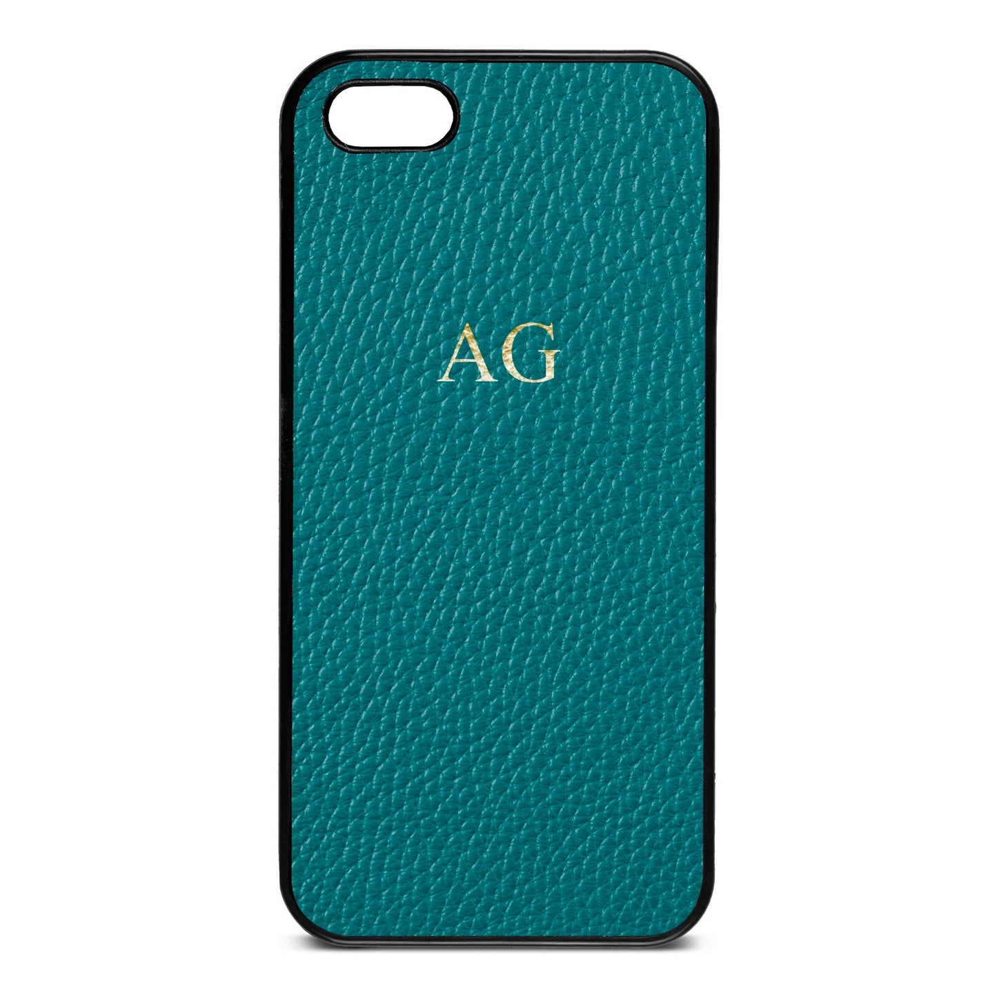 Personalised Green Pebble Leather iPhone 5 Case