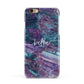 Personalised Green Purple Marble Name Apple iPhone 6 3D Snap Case