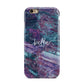 Personalised Green Purple Marble Name Apple iPhone 6 3D Tough Case