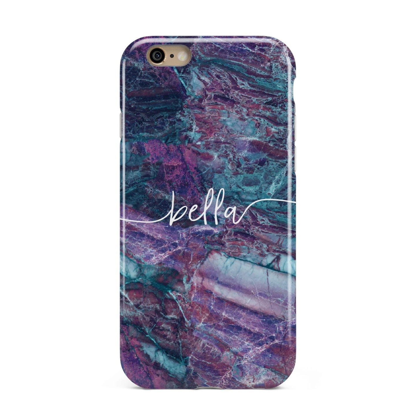 Personalised Green Purple Marble Name Apple iPhone 6 3D Tough Case