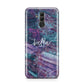 Personalised Green Purple Marble Name Huawei Mate 20 Lite