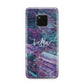 Personalised Green Purple Marble Name Huawei Mate 20 Pro Phone Case