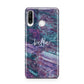 Personalised Green Purple Marble Name Huawei P30 Lite Phone Case