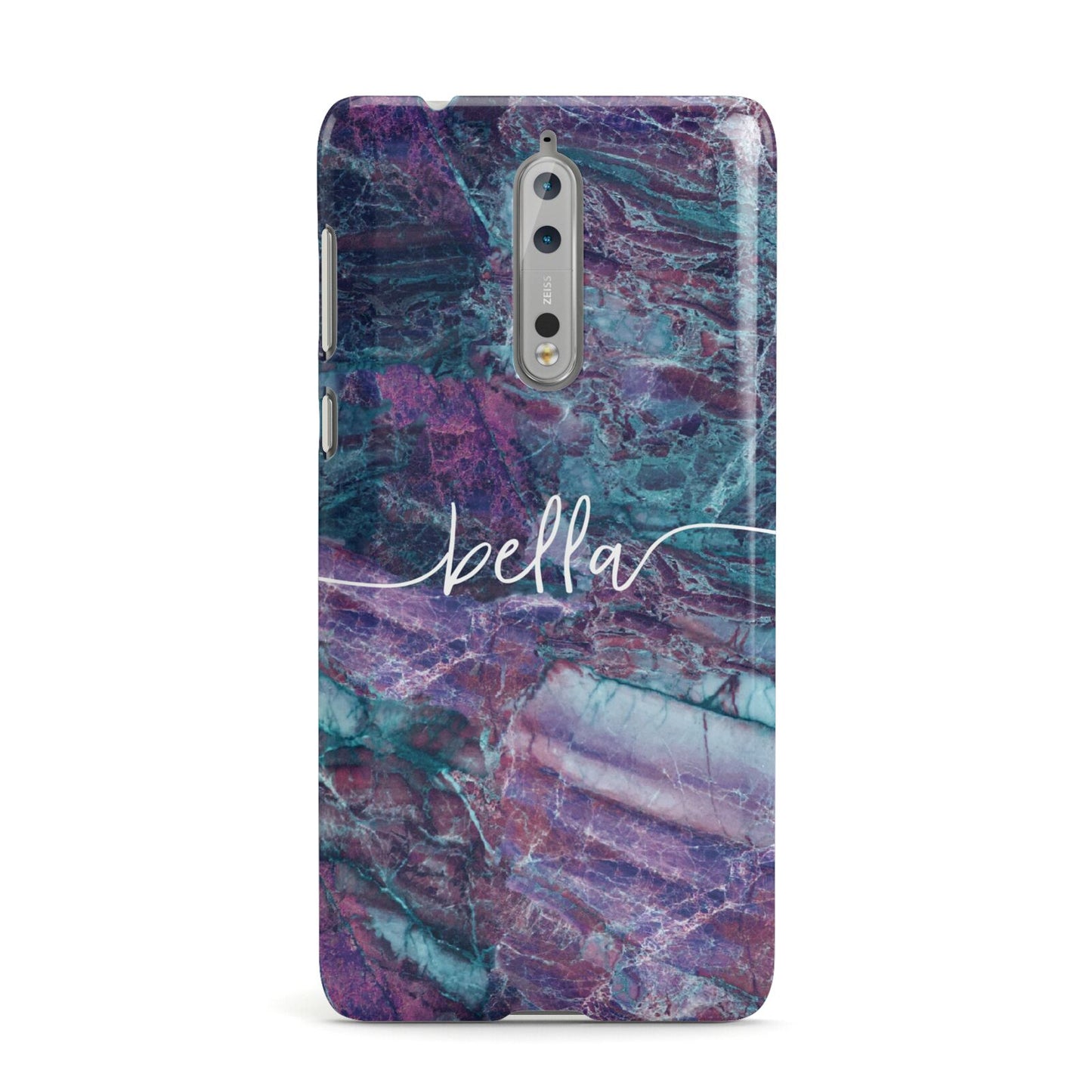 Personalised Green Purple Marble Name Nokia Case