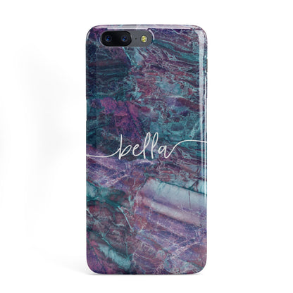 Personalised Green Purple Marble Name OnePlus Case