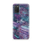 Personalised Green Purple Marble Name Samsung A02s Case