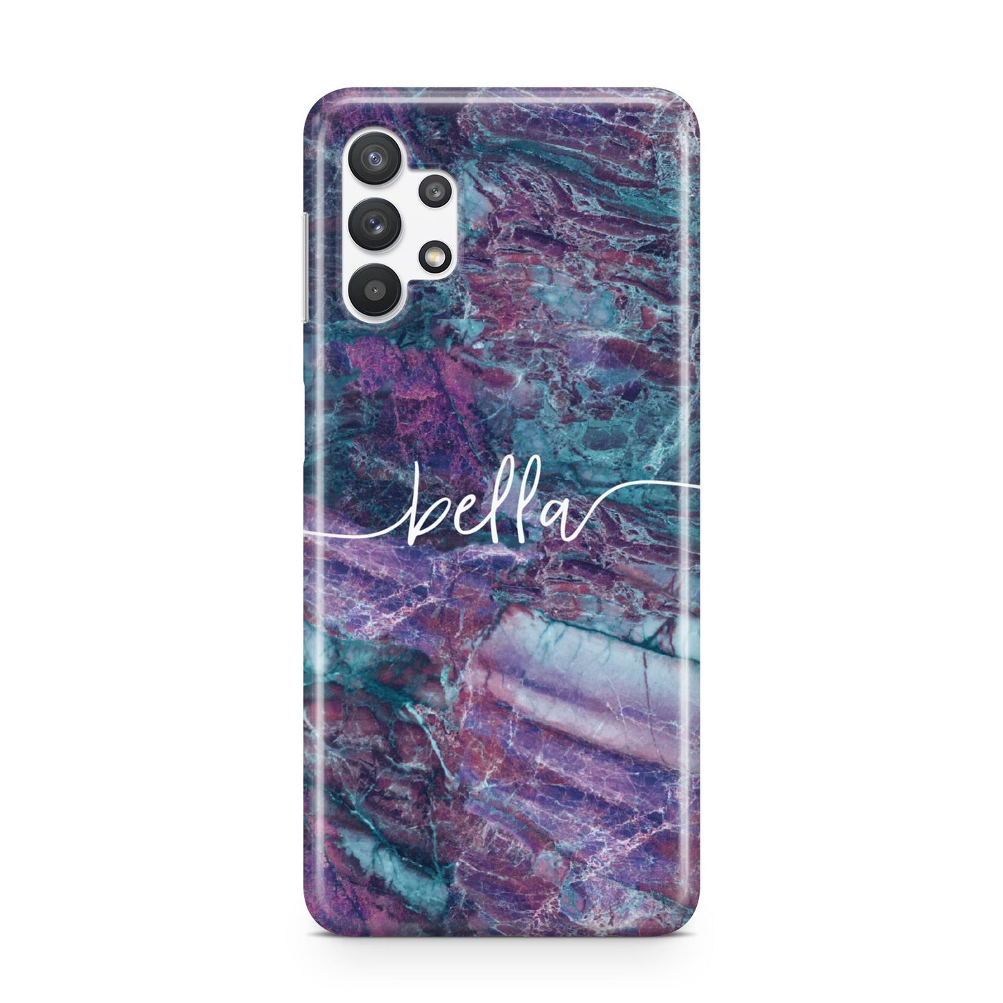 Personalised Green Purple Marble Name Samsung A32 5G Case