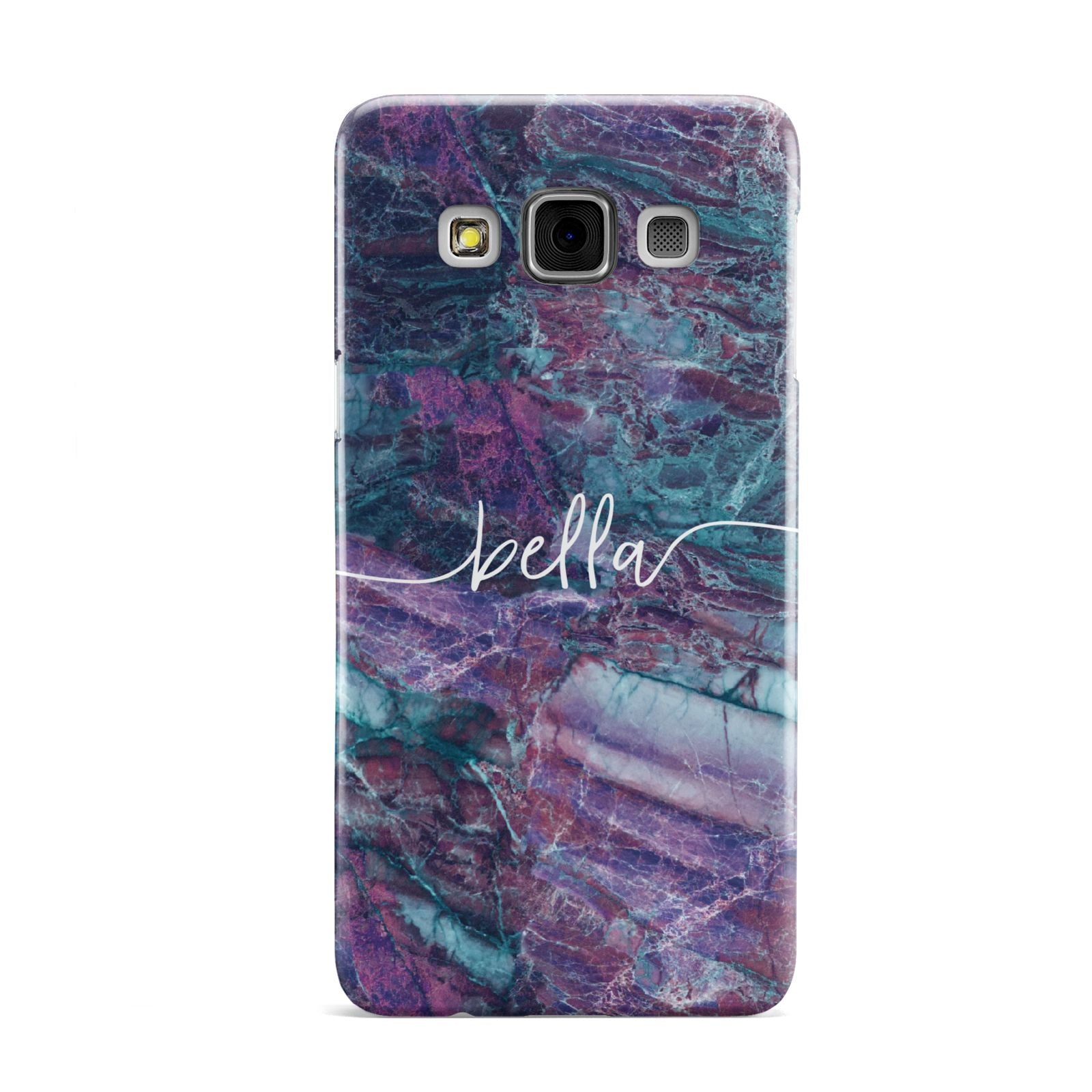 Personalised Green Purple Marble Name Samsung Galaxy A3 Case