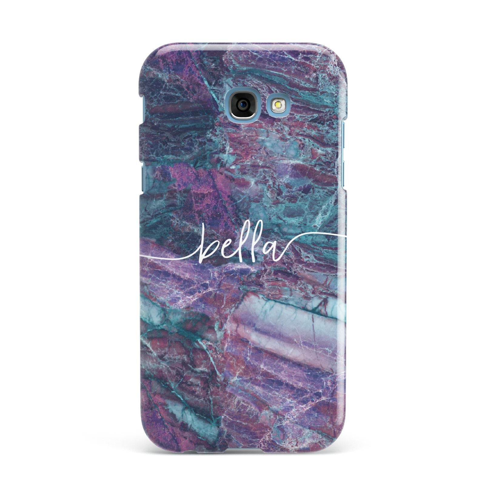 Personalised Green Purple Marble Name Samsung Galaxy A7 2017 Case