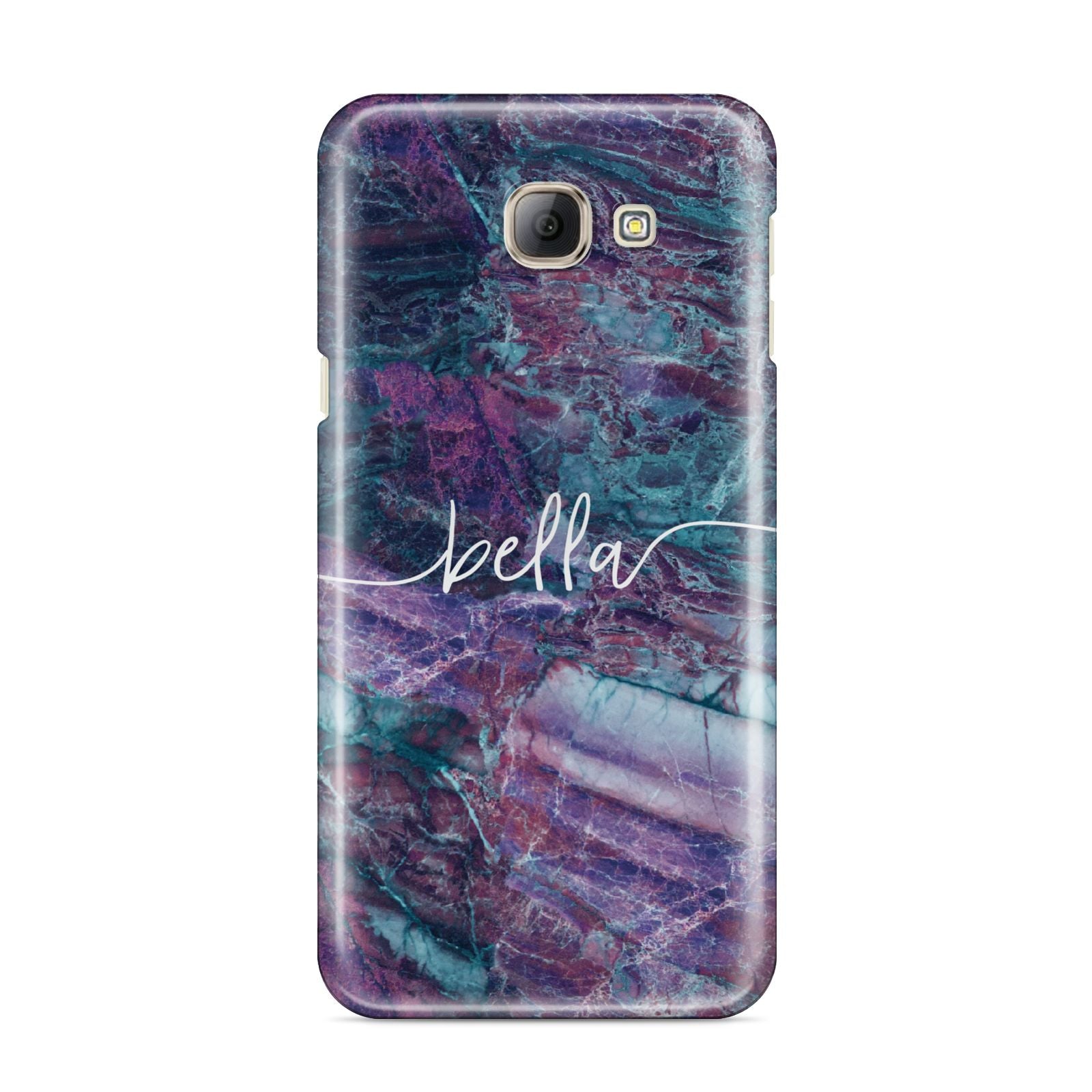 Personalised Green Purple Marble Name Samsung Galaxy A8 2016 Case