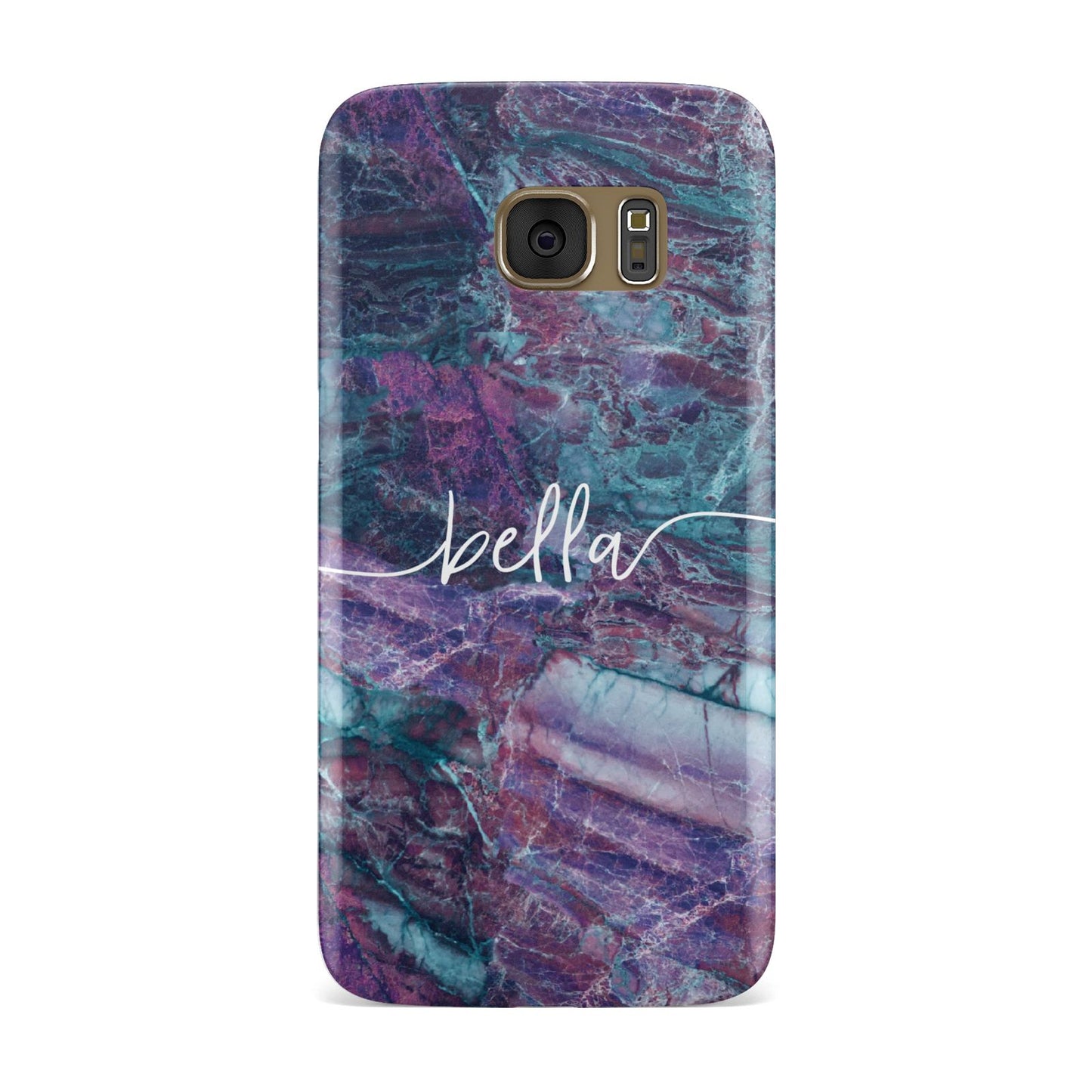 Personalised Green Purple Marble Name Samsung Galaxy Case