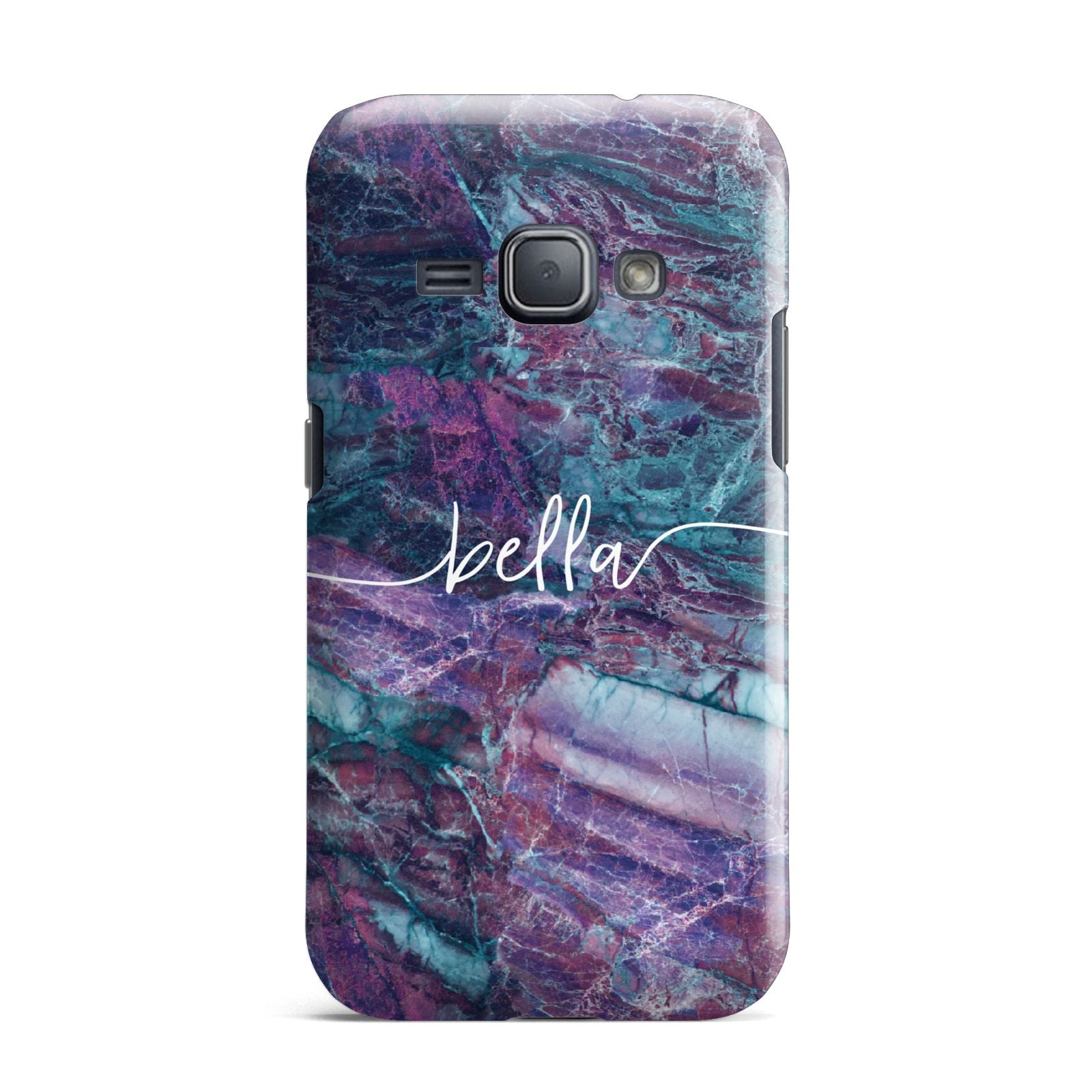 Personalised Green Purple Marble Name Samsung Galaxy J1 2016 Case