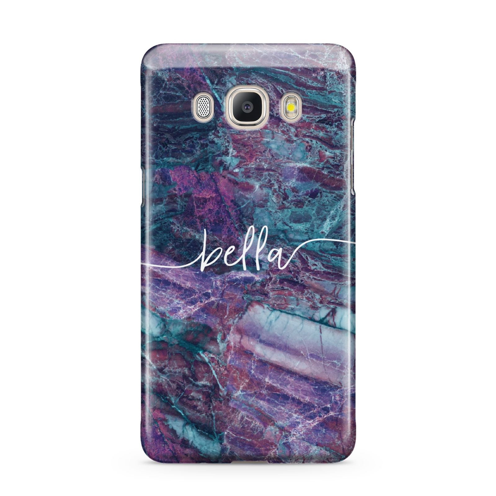Personalised Green Purple Marble Name Samsung Galaxy J5 2016 Case