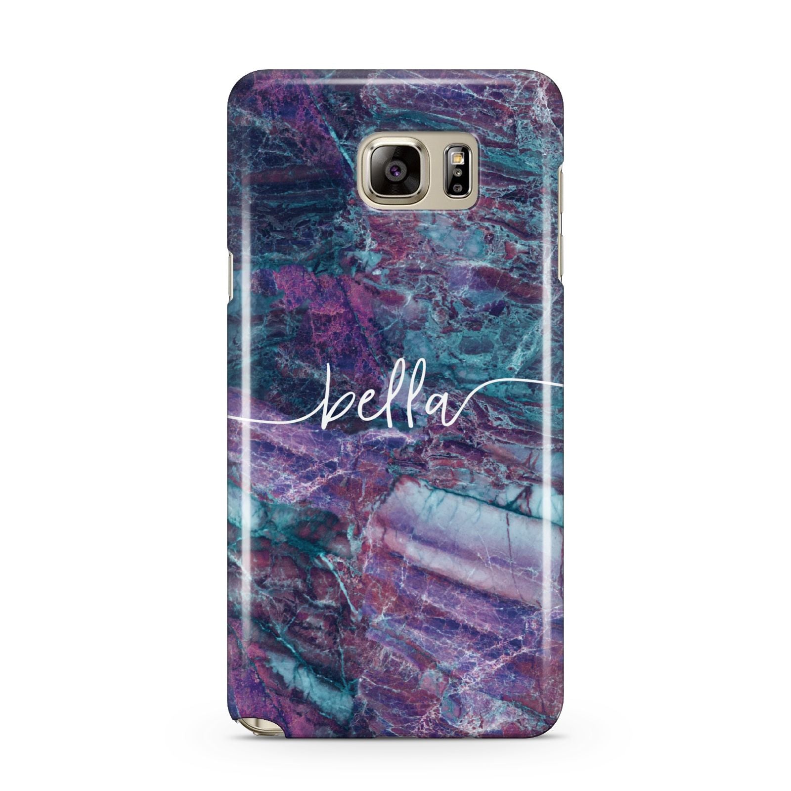 Personalised Green Purple Marble Name Samsung Galaxy Note 5 Case