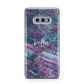 Personalised Green Purple Marble Name Samsung Galaxy S10E Case