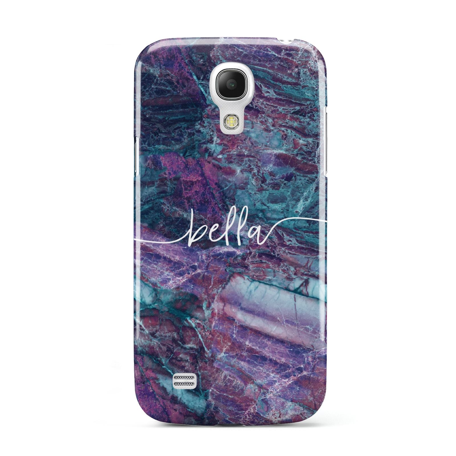 Personalised Green Purple Marble Name Samsung Galaxy S4 Mini Case