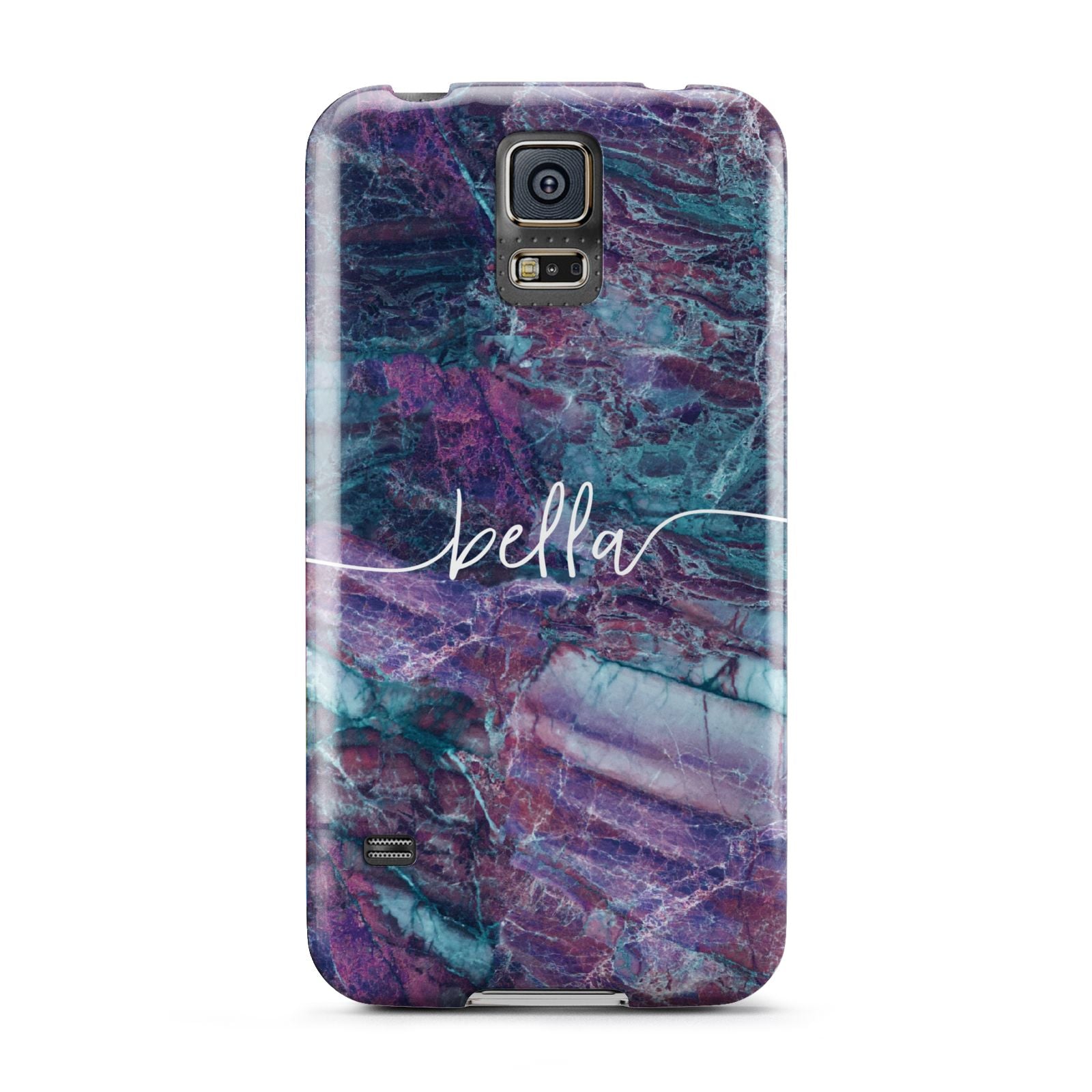 Personalised Green Purple Marble Name Samsung Galaxy S5 Case