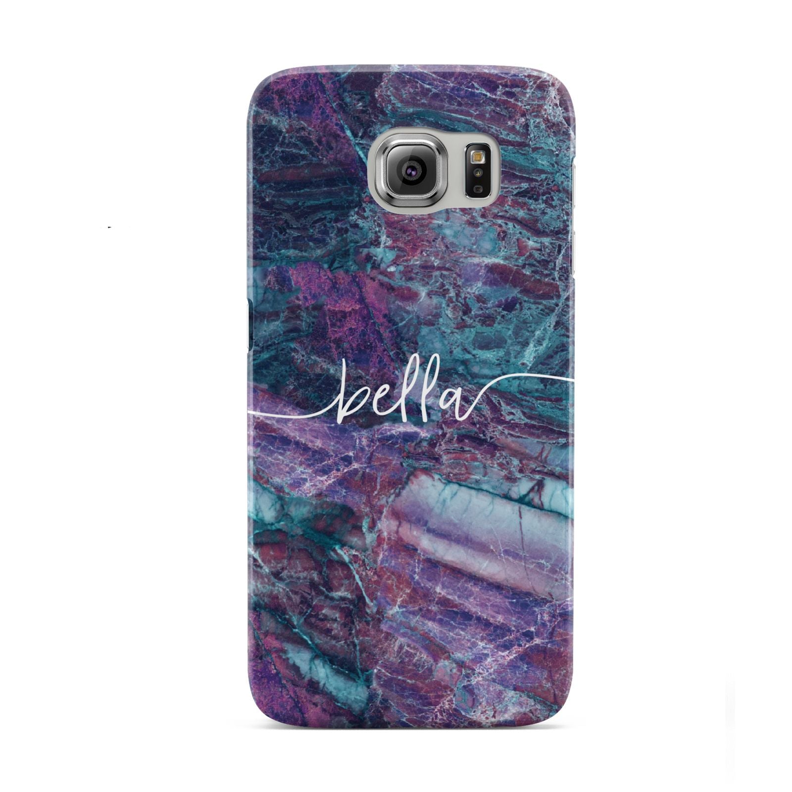 Personalised Green Purple Marble Name Samsung Galaxy S6 Case