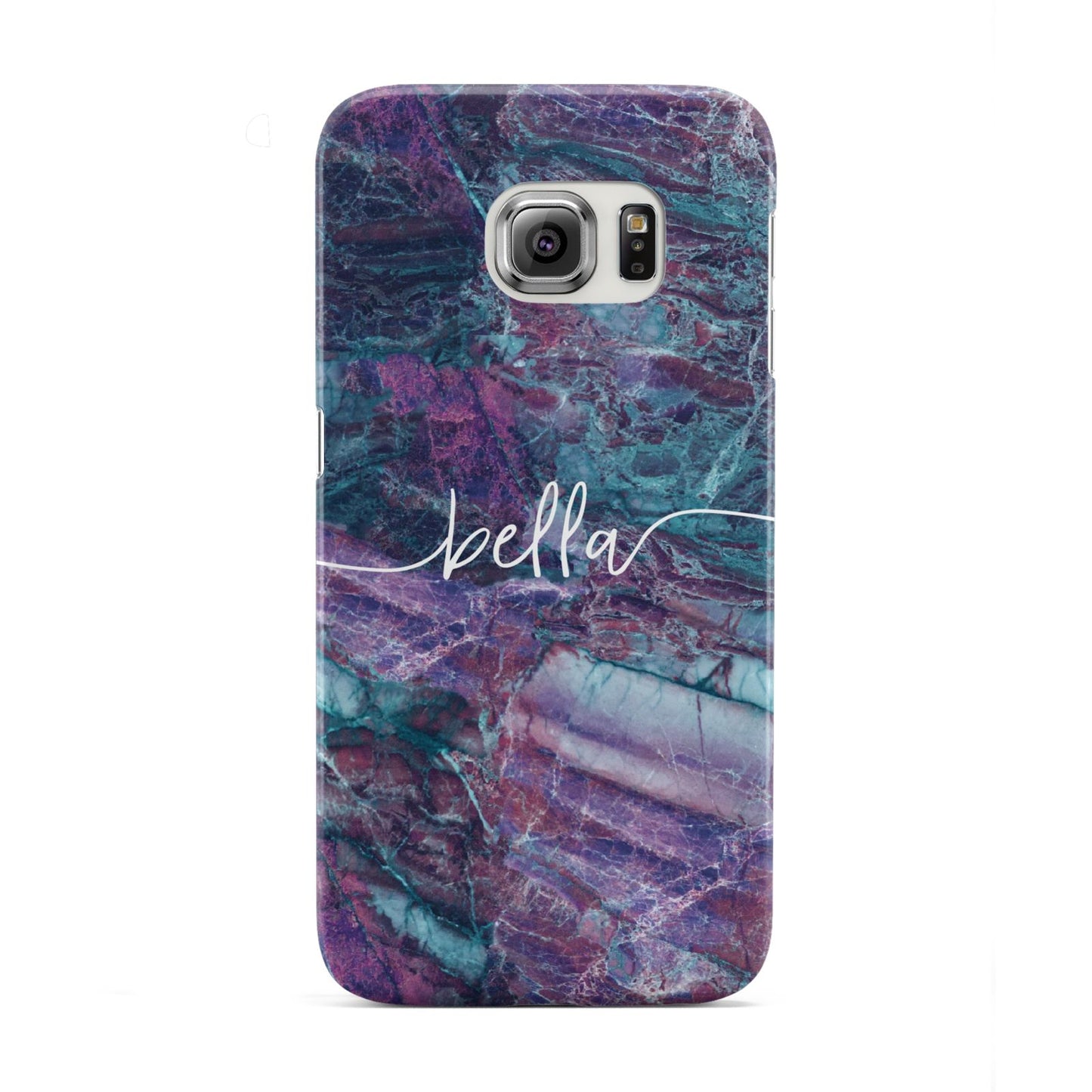 Personalised Green Purple Marble Name Samsung Galaxy S6 Edge Case
