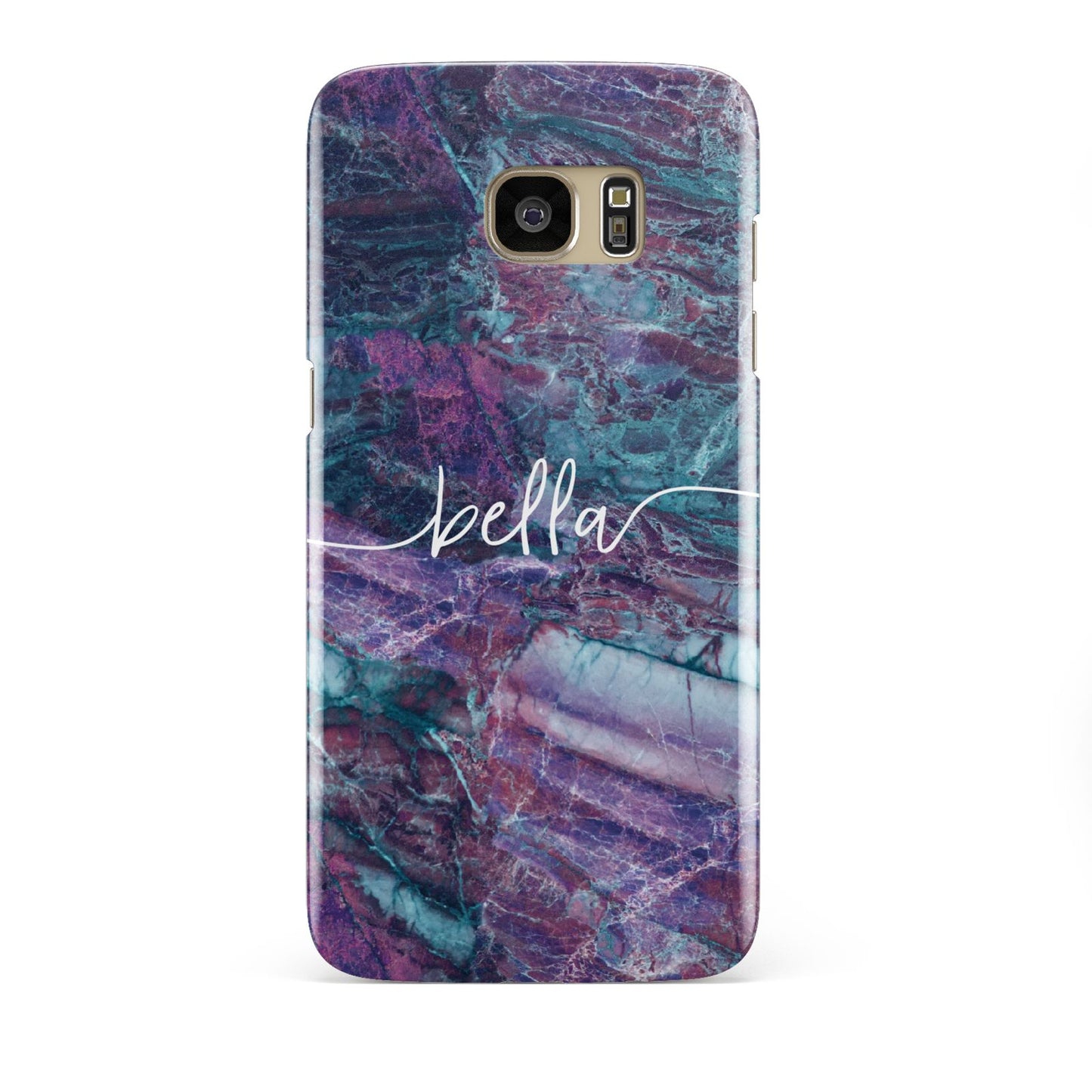 Personalised Green Purple Marble Name Samsung Galaxy S7 Edge Case
