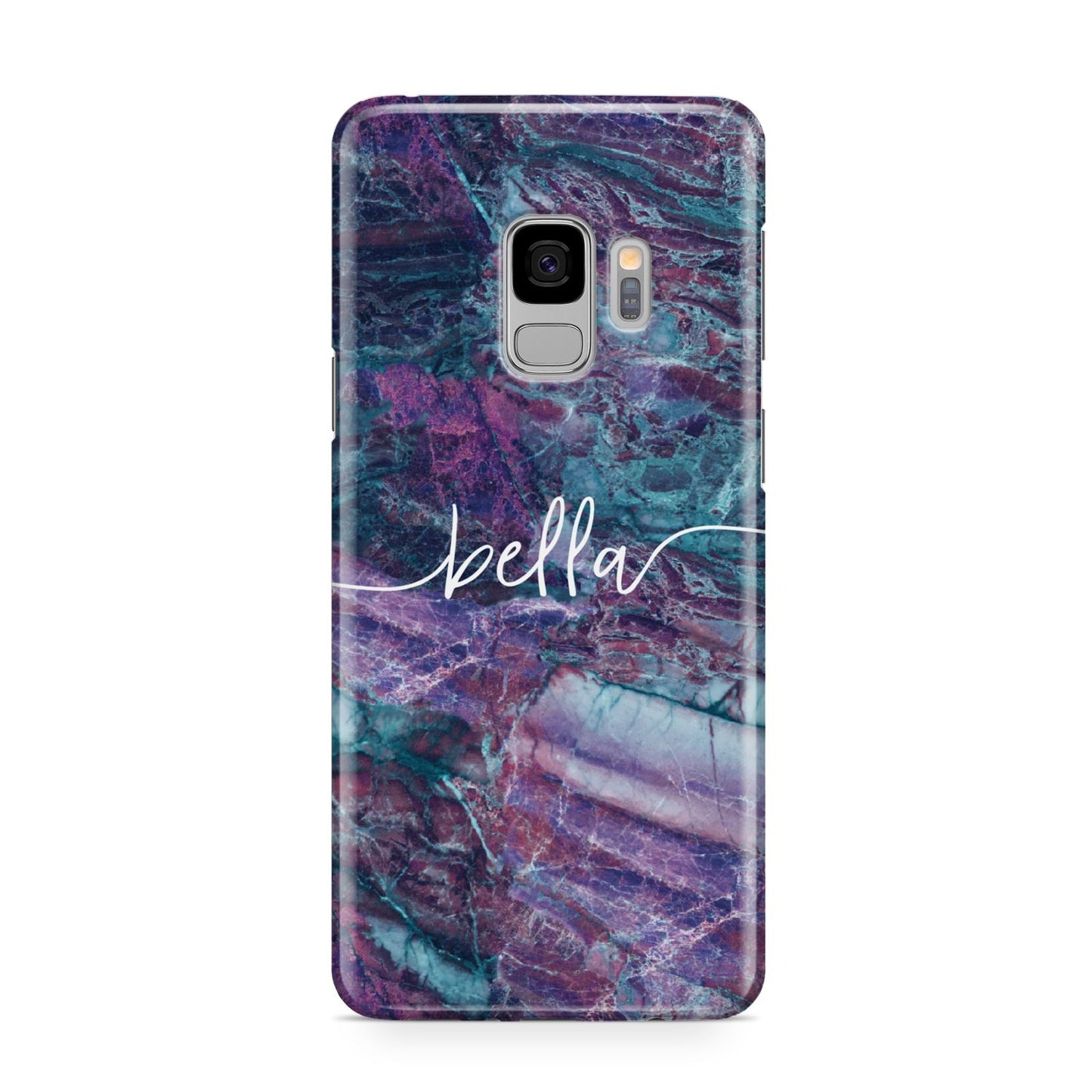 Personalised Green Purple Marble Name Samsung Galaxy S9 Case