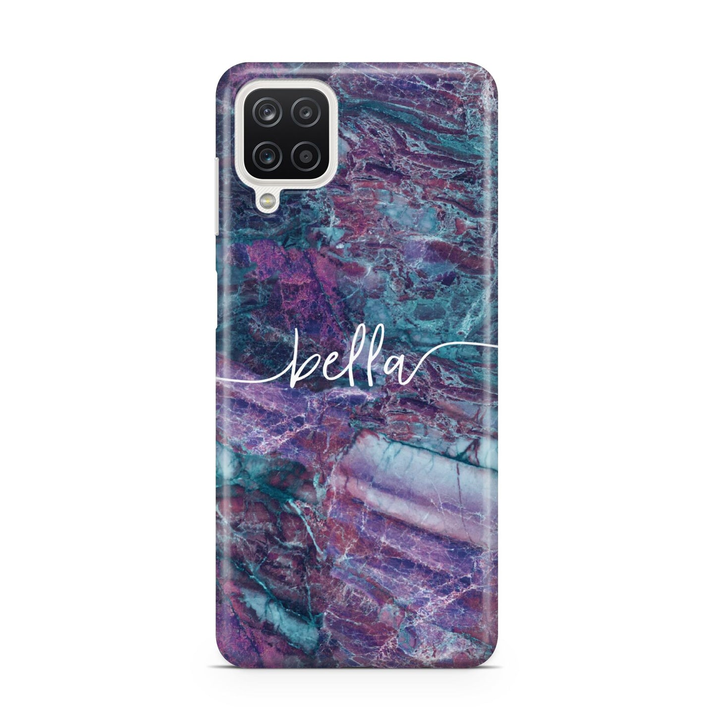 Personalised Green Purple Marble Name Samsung M12 Case