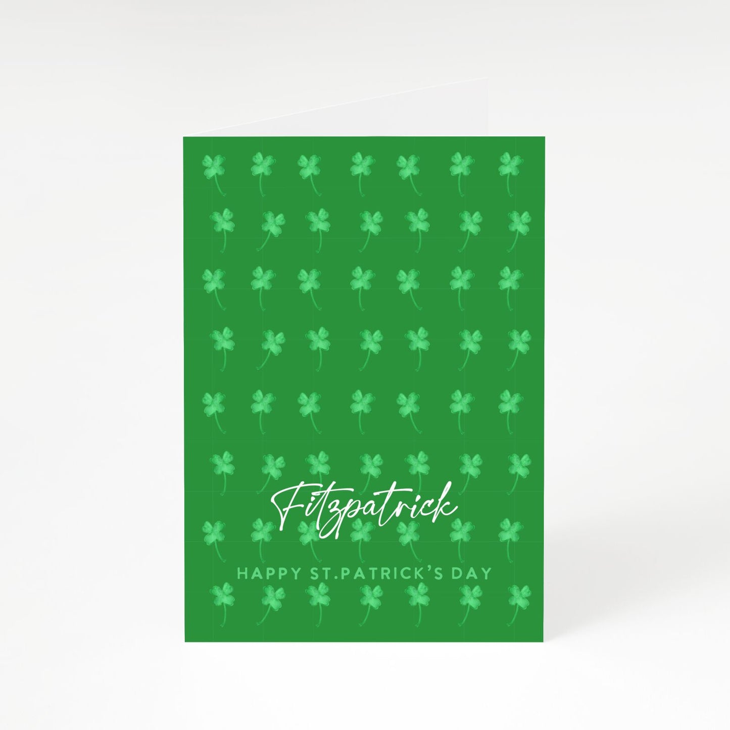 Personalised Green Shamrock A5 Greetings Card