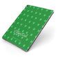 Personalised Green Shamrock Apple iPad Case on Grey iPad Side View