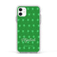 Personalised Green Shamrock Apple iPhone 11 in White with White Impact Case