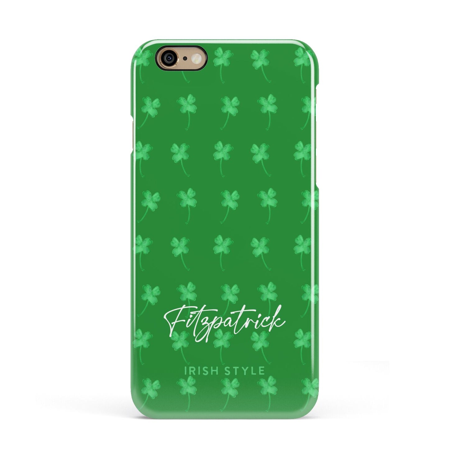 Personalised Green Shamrock Apple iPhone 6 3D Snap Case