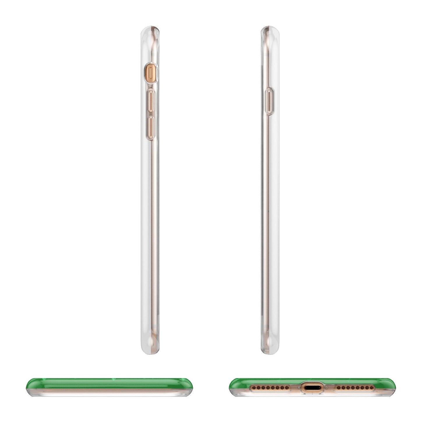 Personalised Green Shamrock Apple iPhone 7 8 Plus 3D Wrap Tough Case Alternative Image Angles