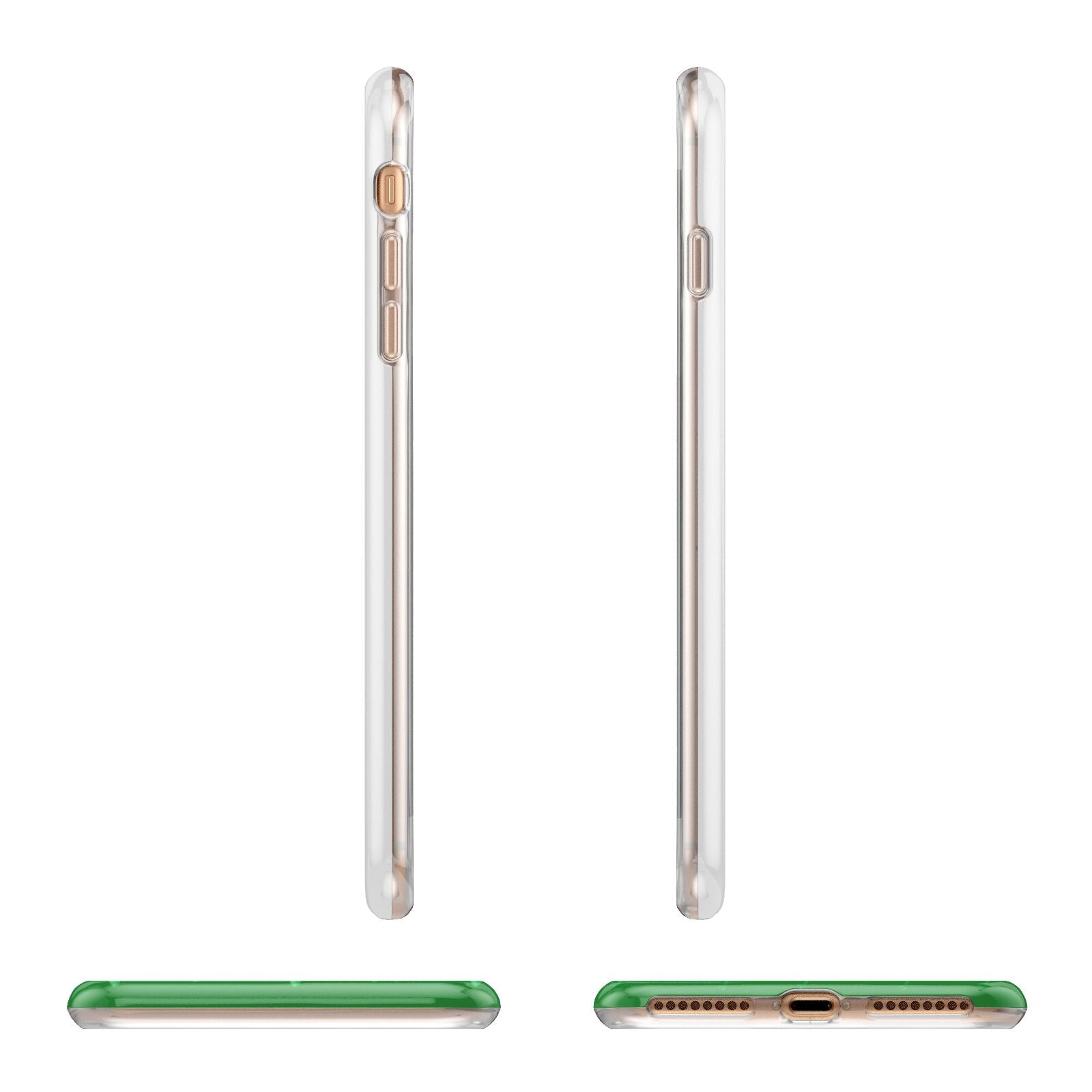 Personalised Green Shamrock Apple iPhone 7 8 Plus 3D Wrap Tough Case Alternative Image Angles