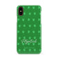 Personalised Green Shamrock Apple iPhone XS 3D Snap Case