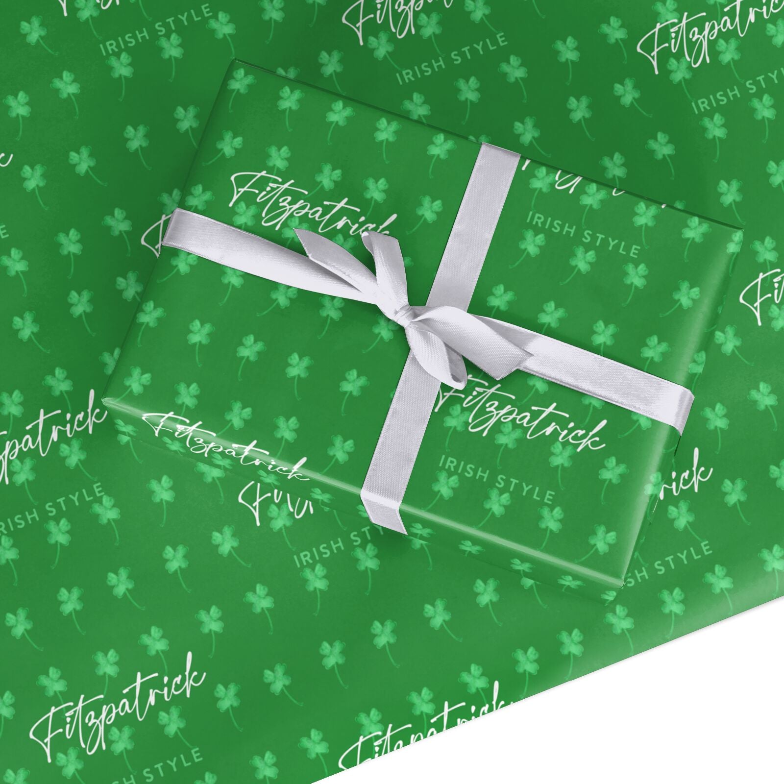 Personalised Green Shamrock Custom Wrapping Paper