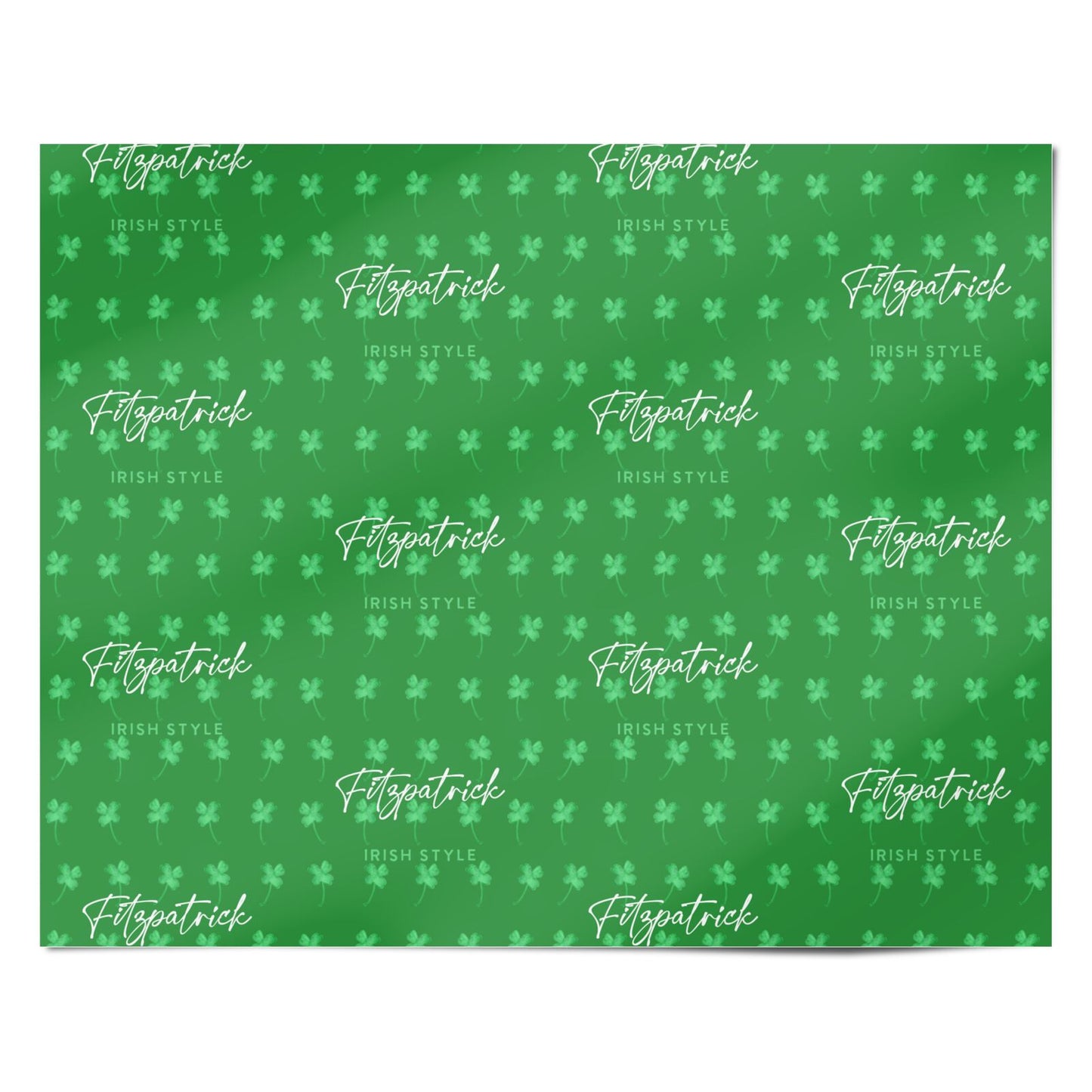 Personalised Green Shamrock Personalised Wrapping Paper Alternative