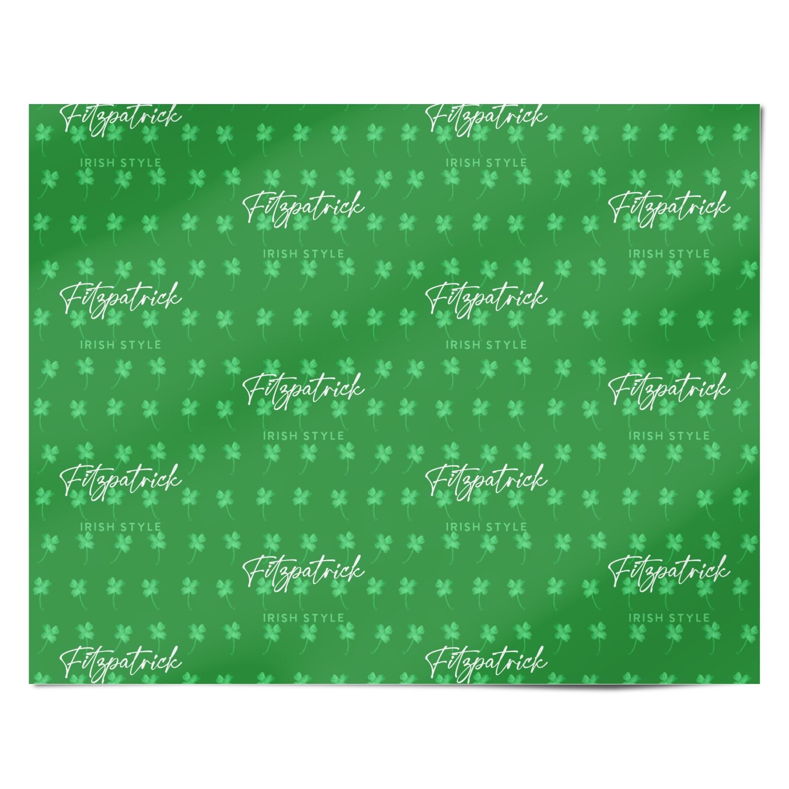 Personalised Green Shamrock Personalised Wrapping Paper Alternative