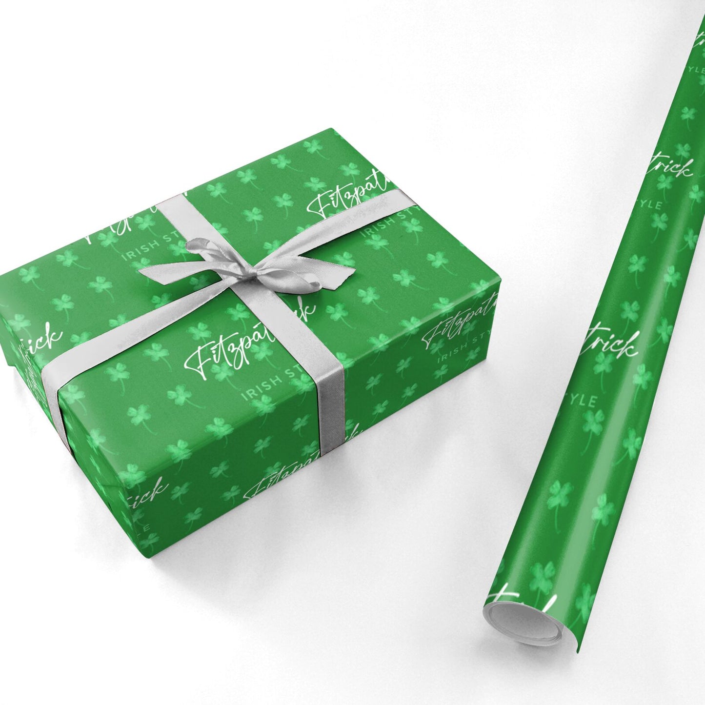Personalised Green Shamrock Personalised Wrapping Paper