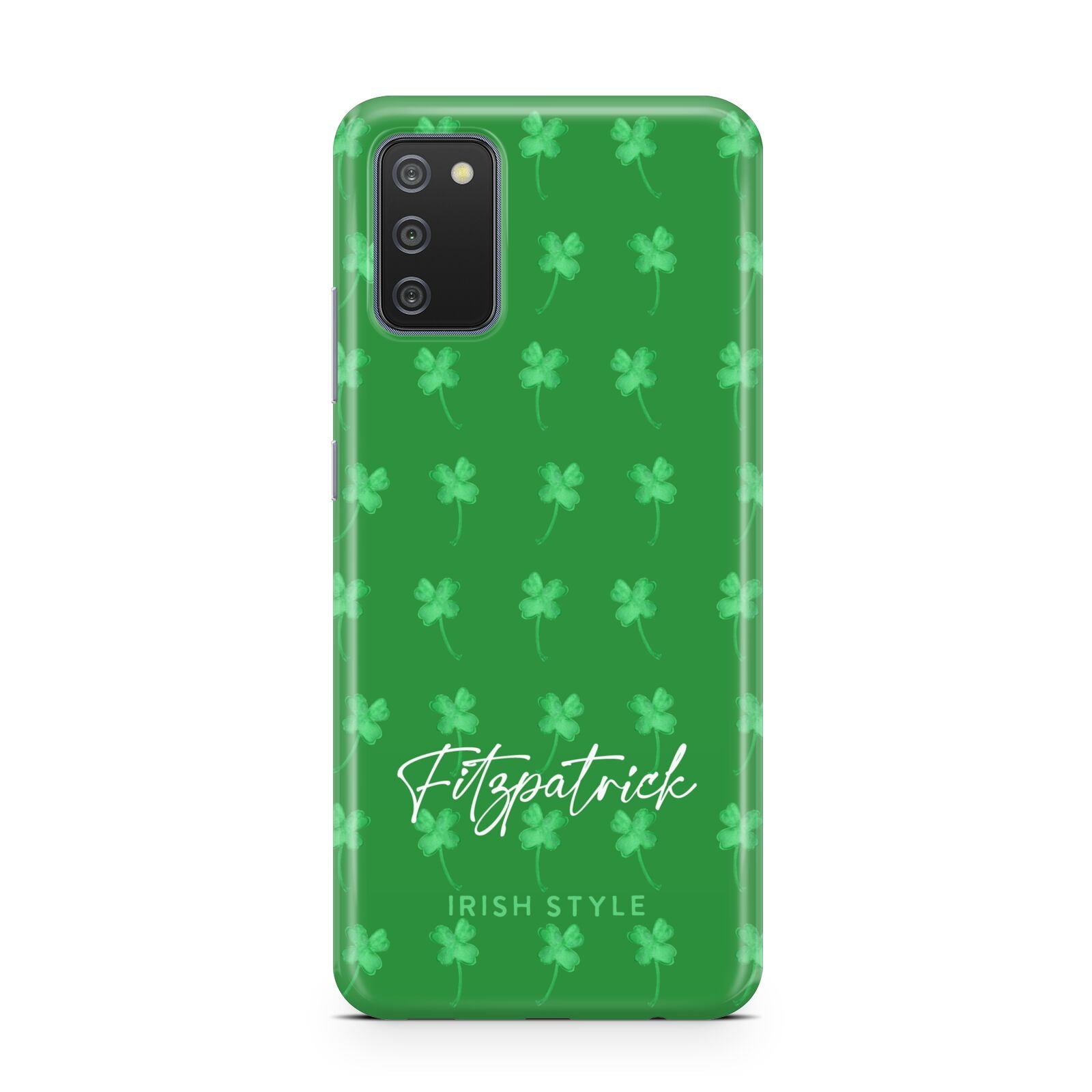 Personalised Green Shamrock Samsung A02s Case