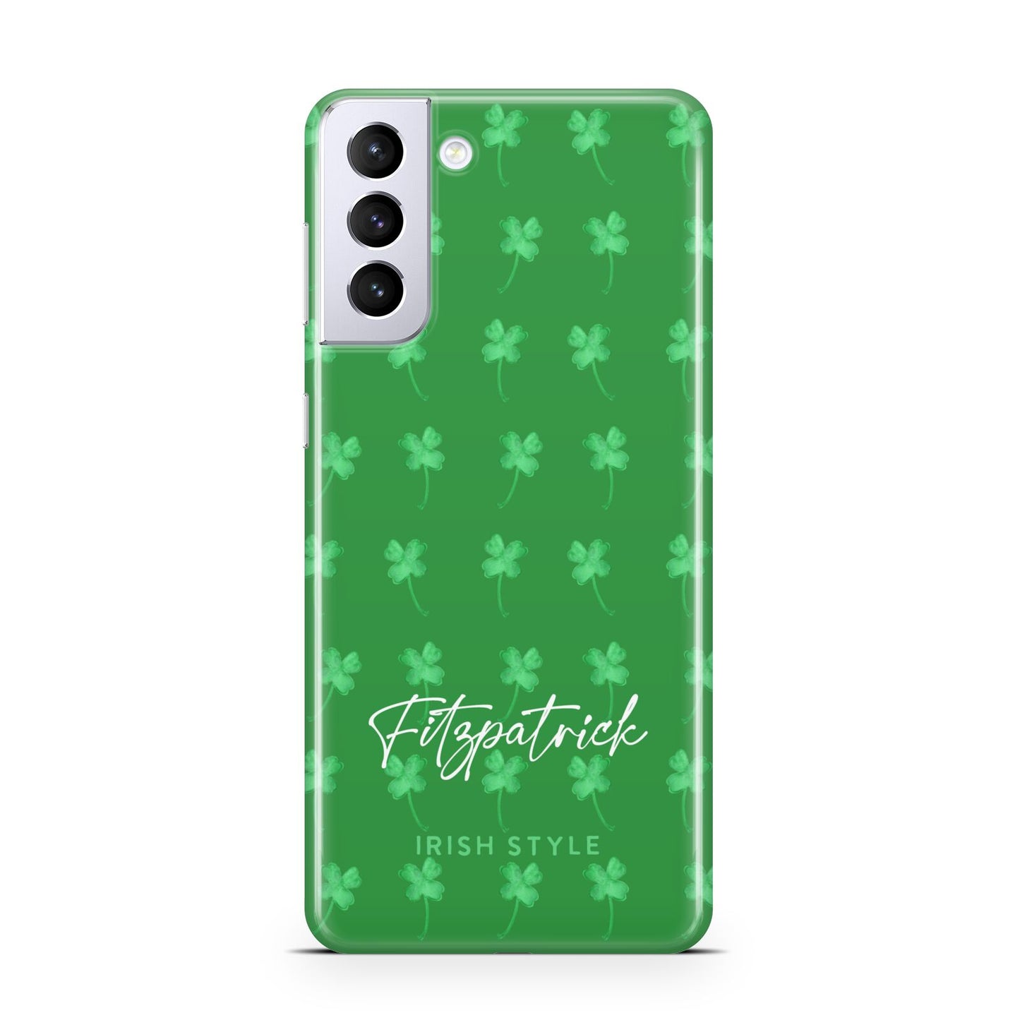 Personalised Green Shamrock Samsung S21 Plus Case