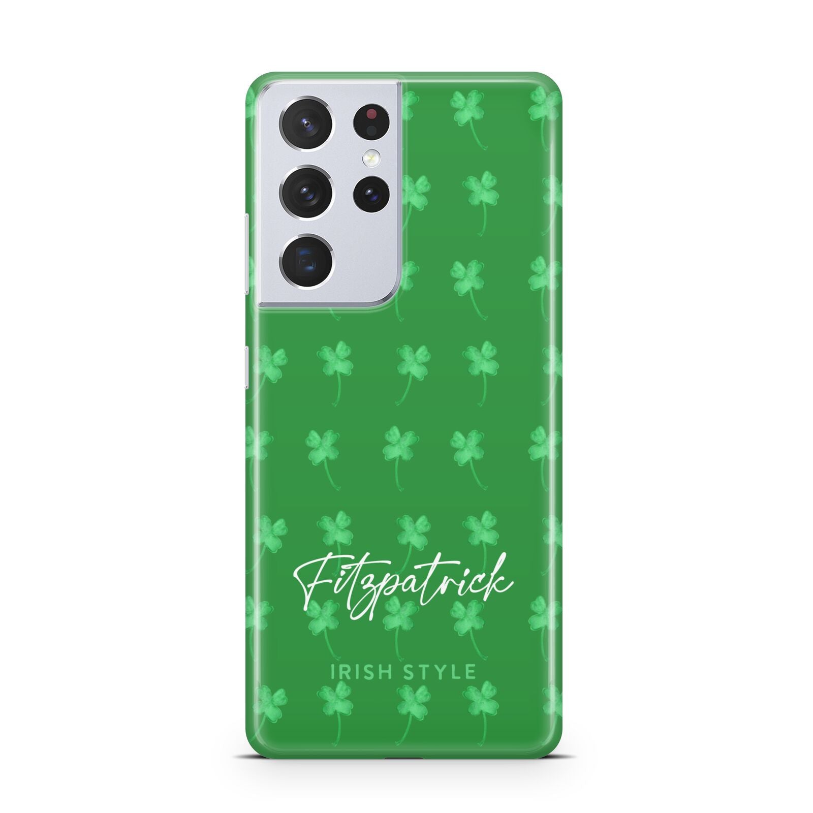 Personalised Green Shamrock Samsung S21 Ultra Case