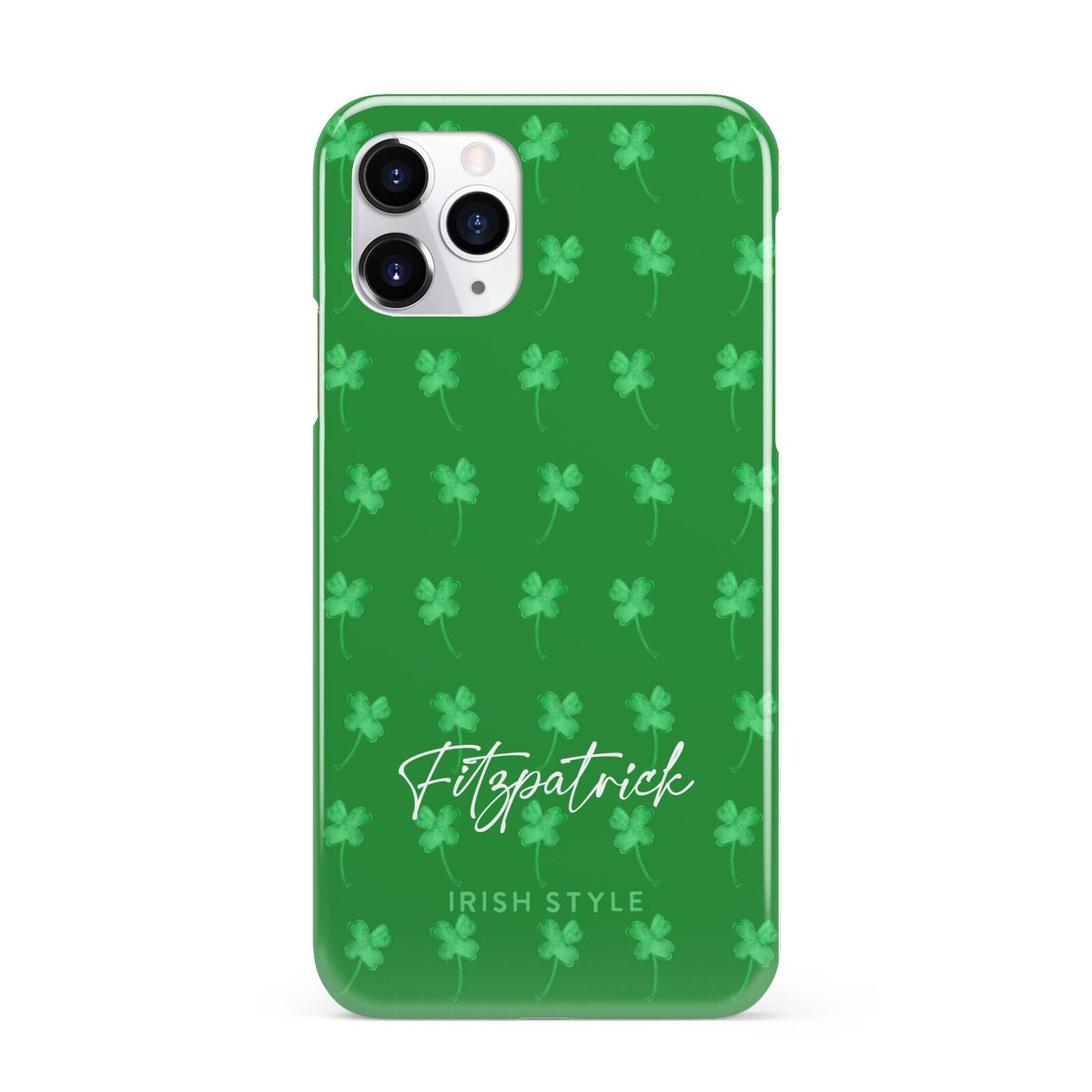 Personalised Green Shamrock iPhone 11 Pro 3D Snap Case