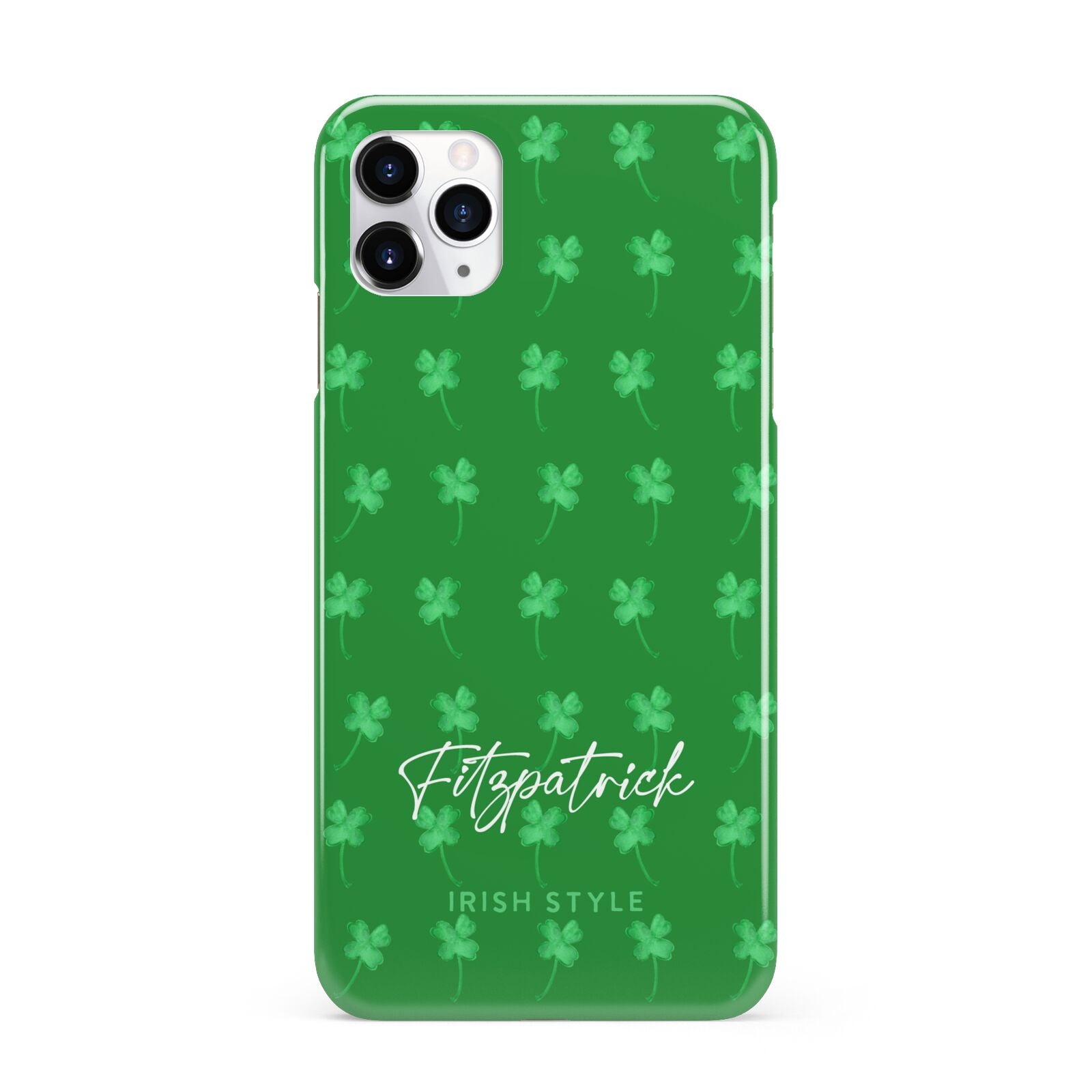 Personalised Green Shamrock iPhone 11 Pro Max 3D Snap Case